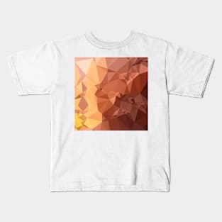 Cordovan Brown Abstract Low Polygon Background Kids T-Shirt